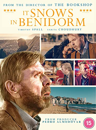 DVD cover for āIt Snows In Benidormā featuring actors Timothy Spall and Sarita Choudhury.