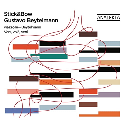 CD cover with abstract red lines and colorful rectangular blocks.