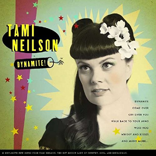 CD cover for Tami Neilson’s “Dynamite!” featuring her portrait with flowers.