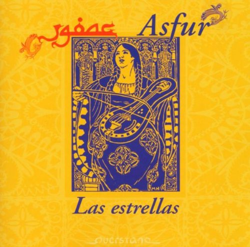 The image depicts a yellow album cover with a blue and gold illustration.