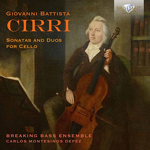 CD cover featuring a portrait of a man with a cello.
