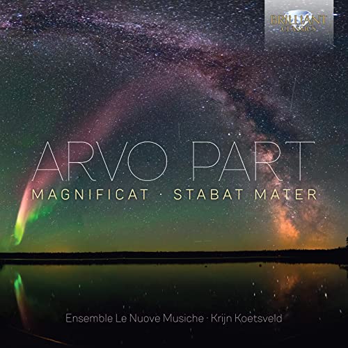 CD cover for Arvo Part’s “Magnificat, Stabat Mater” with a night sky image.
