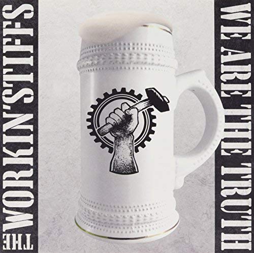 Vinyl record cover: a white beer mug with a fist holding a hammer.