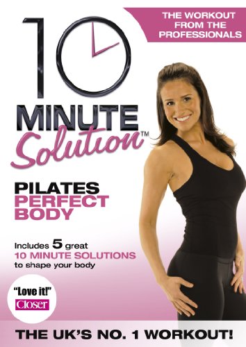 DVD cover for "10 Minute Solution Pilates Perfect Body" featuring a woman.
