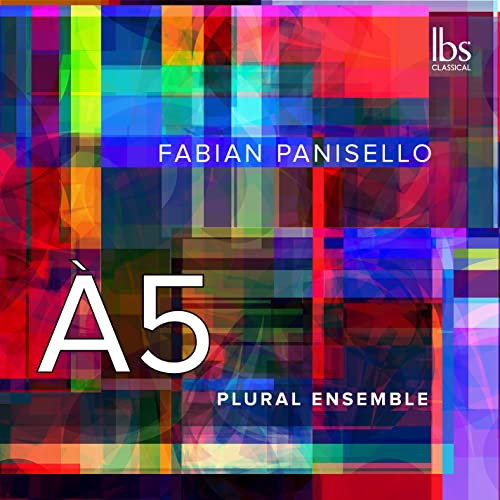 CD cover for Fabian Panisello’s “A5” with colorful, geometric design.