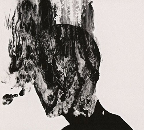 Black and white abstract portrait of a face dissolving into smoke.