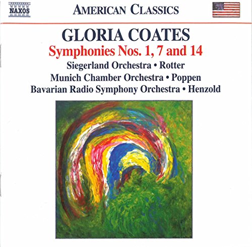 CD cover for Gloria Coates symphonies with abstract colorful artwork.
