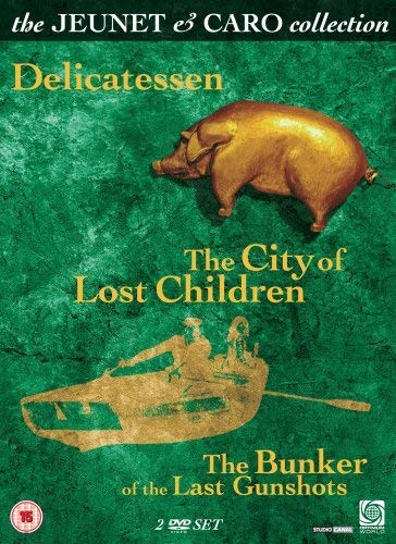 Jeunet and Caro collection DVD cover featuring a golden pig and a rowboat.