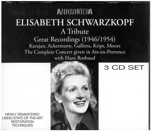 CD cover for Elisabeth Schwarzkopf tribute, featuring her portrait.