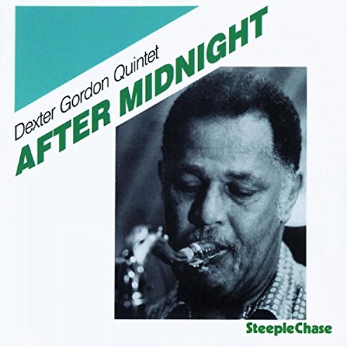 Dexter Gordon album cover with black and white photo of man playing saxophone.