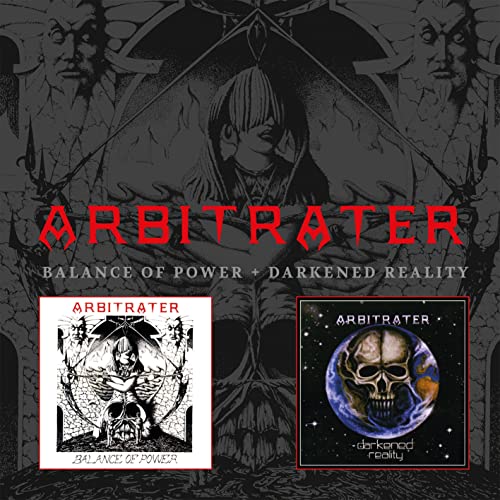 CD cover for Arbitrater’s “Balance Of Power/Darkened Reality” with dark imagery.