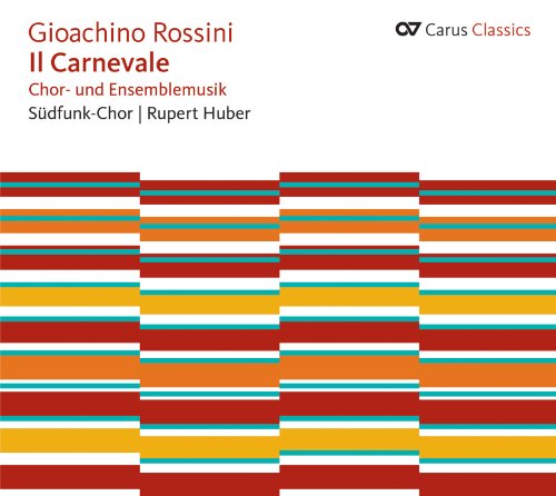 CD cover for Rossiniās āIl Carnevaleā with colorful striped design.