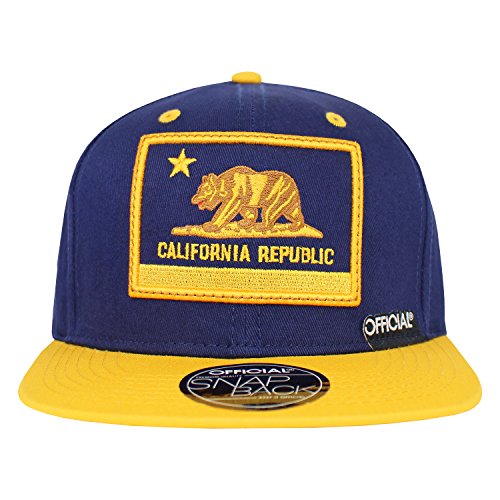 Official Navy And Yellow California Republic Cali Cal Snapback