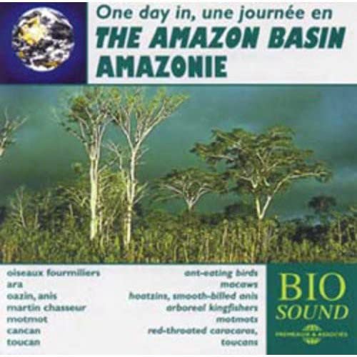 CD cover for “Une Journée En Amazonie” featuring Amazon rainforest imagery.