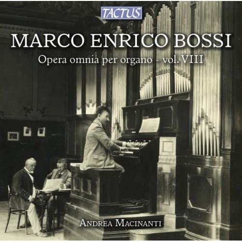 CD cover: organist at a large pipe organ, sepia toned image.