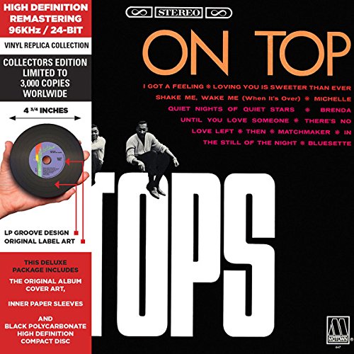 CD cover for The Four Tops’ “On Top” album, featuring band members.