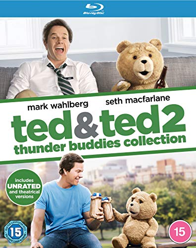 Ted" and "Ted 2" Blu-ray doublepack featuring Mark Wahlberg and a teddy bear.