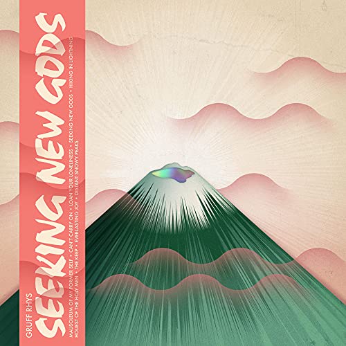 CD cover for Gruff Rhys’ “Seeking New Gods” featuring a green mountain.