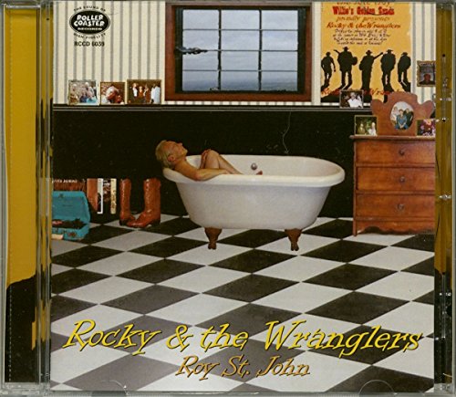 CD cover: person in bathtub with cowboy boots, checkered floor.