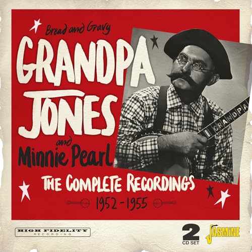 Grandpa Jones album cover, red background, with portrait and title text.