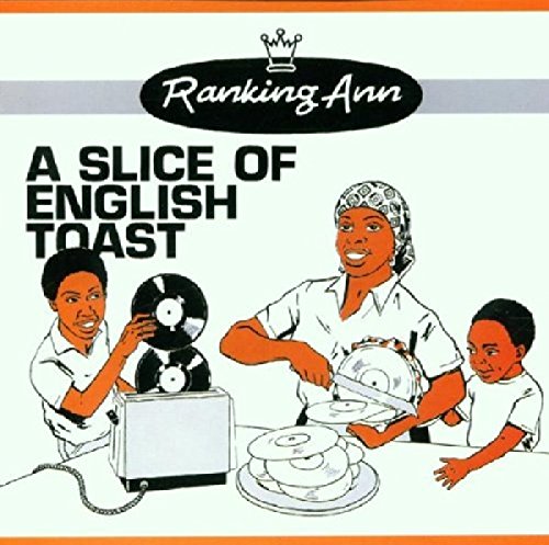 CD cover: people with records and a toaster, orange border.