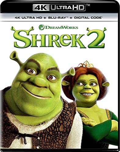 Shrek 2 Blu-ray cover featuring Shrek and Fiona smiling at the viewer.