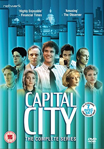 DVD cover for Capital City featuring a cast ensemble against a blue bar graph background.