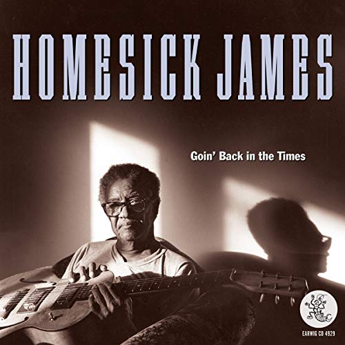 CD cover featuring blues musician Homesick James with his guitar.