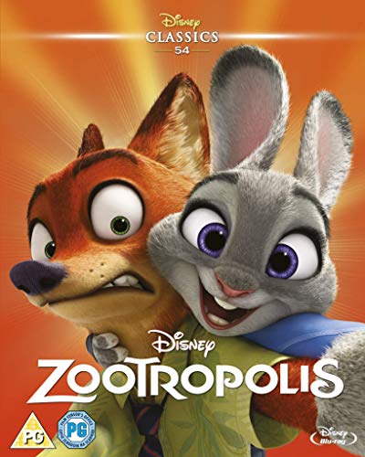 Zootropolis Blu-ray cover featuring Judy Hopps and Nick Wilde, two animal characters.