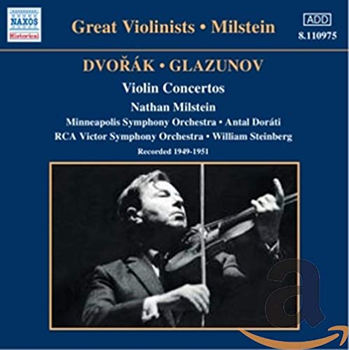 CD cover featuring Nathan Milstein playing violin in a dark studio.