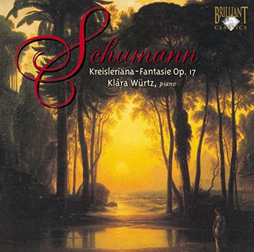 A classical music CD cover featuring a serene forest landscape at sunset.
