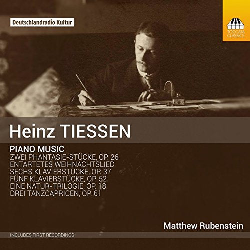 CD cover featuring sepia-toned image of man writing, with text overlay.