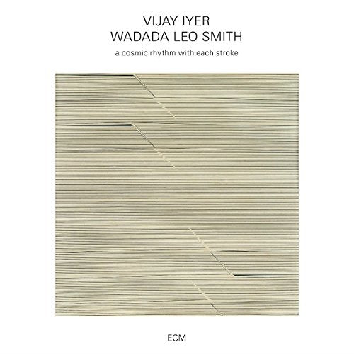 "Album cover with beige textured square and black text on white background."