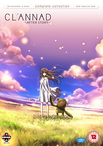 "Clannad After Story" DVD cover featuring anime girl and dandelion in a field.