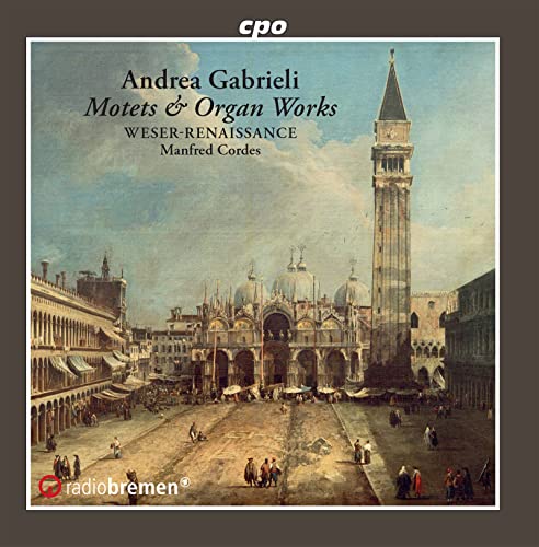 CD cover: Venetian cityscape with St. Mark’s Basilica, Andrea Gabrieli music.