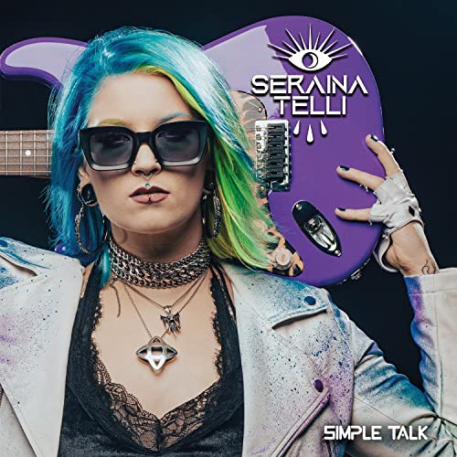 Seraina Telli album cover featuring a musician with blue and green hair.