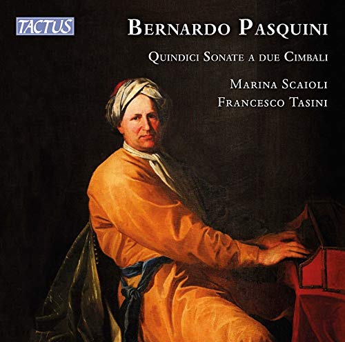 "CD cover with a portrait of a man playing a harpsichord."