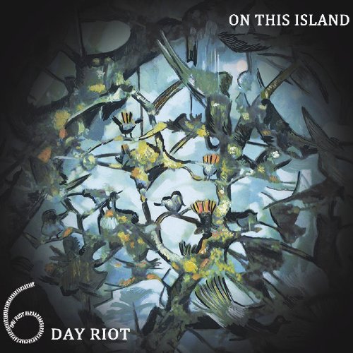CD cover for 6 Day Riot’s “On This Island,” abstract painted figures.