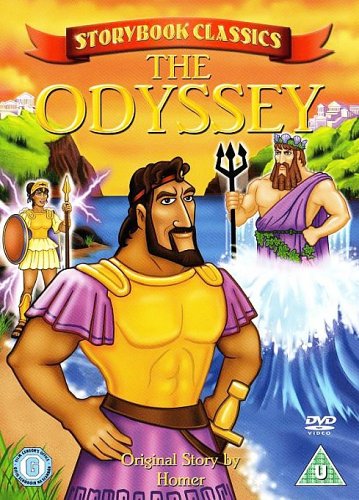 DVD cover for "The Odyssey" featuring animated characters and a seascape.