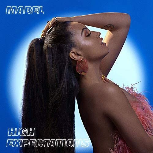 Mabel album cover, “High Expectations,” featuring a woman with long dark hair.