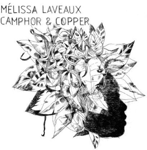 "Album cover with a black-and-white illustration of a head surrounded by leaves."