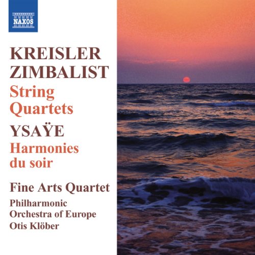 CD cover for Kreisler, Zimbalist, Ysaye string quartets with ocean scene.