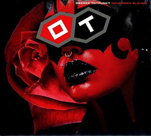 CD cover: Red monochrome portrait with a rose and geometric logo.