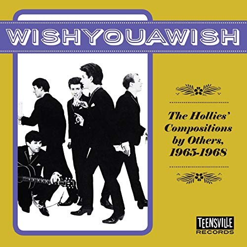 CD cover for “WISHYOUAWISH” featuring The Hollies in black suits.