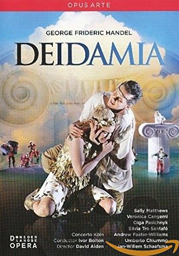 DVD cover for "Deidamia" by George Frideric Handel, featuring a man holding a woman.