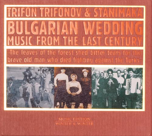CD cover for Bulgarian wedding music featuring vintage photos of musicians.