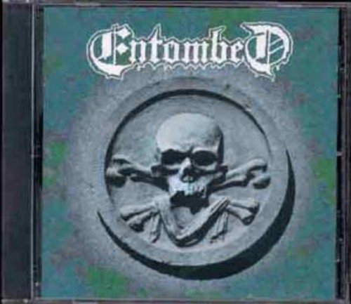 "Album cover featuring a stone-carved skull and crossbones on a dark background."