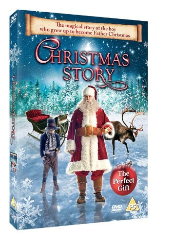 DVD case for "Christmas Story" with Santa and a child standing in snow.