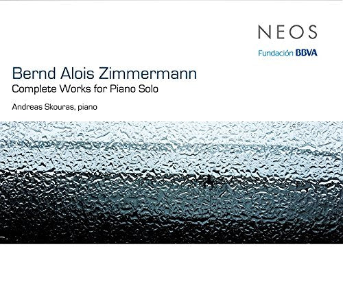 "Album cover with textured, gradient background and text describing a piano music compilation."