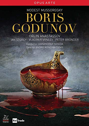 DVD cover for Mussorgsky’s “Boris Godunov” opera, featuring a golden goblet.